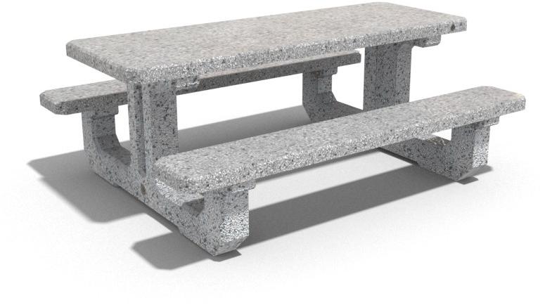 ENCHO ENCHEV - ETE Бетонный стол для пикника со встроенными скамейками  222  - Вид №1