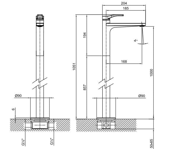 Смеситель для умывальника ABOUTWATER AL/23 ARCH-00042100 - Вид №2