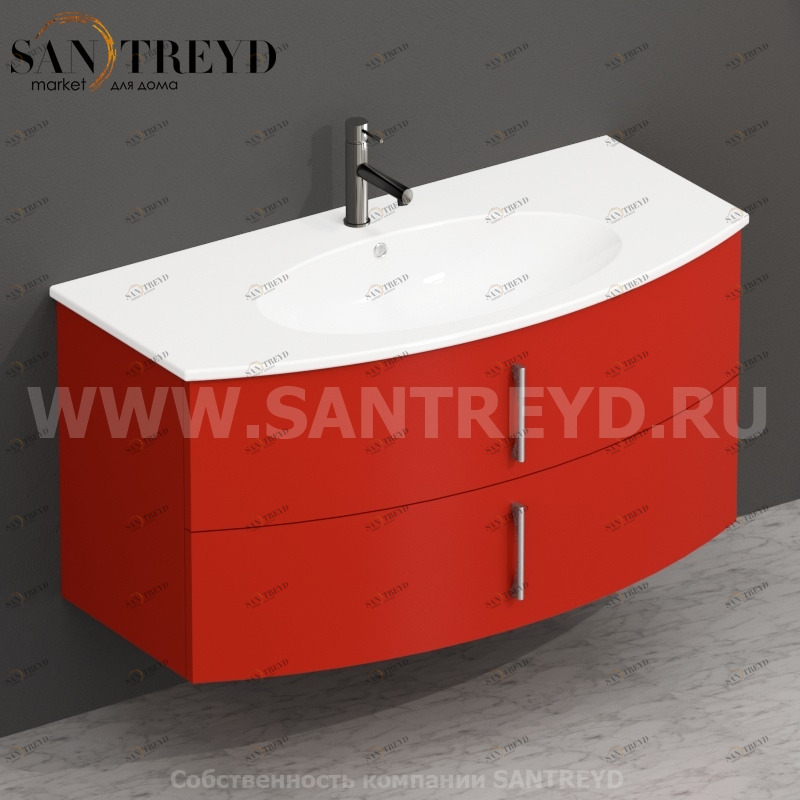 MDMC10Y149 Тумба с двумя ящиками 100 см красная Globo 4ALL Италия Ceramica Globo
