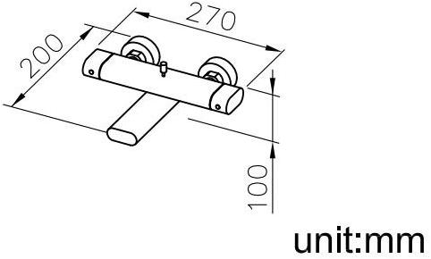 JUSTIME Смеситель для ванны настенный на 2 отверстия из хромированной латуни Perfecto 6920-94-80cp - Вид №1