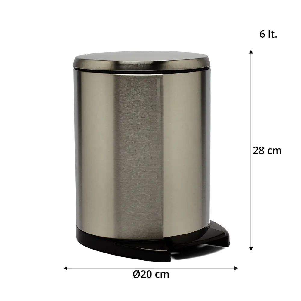 Контейнер для мусора Primanova M-E41-30-06 6 л металл цвет хром/черный Cigo STLM-2080124 - Вид №1