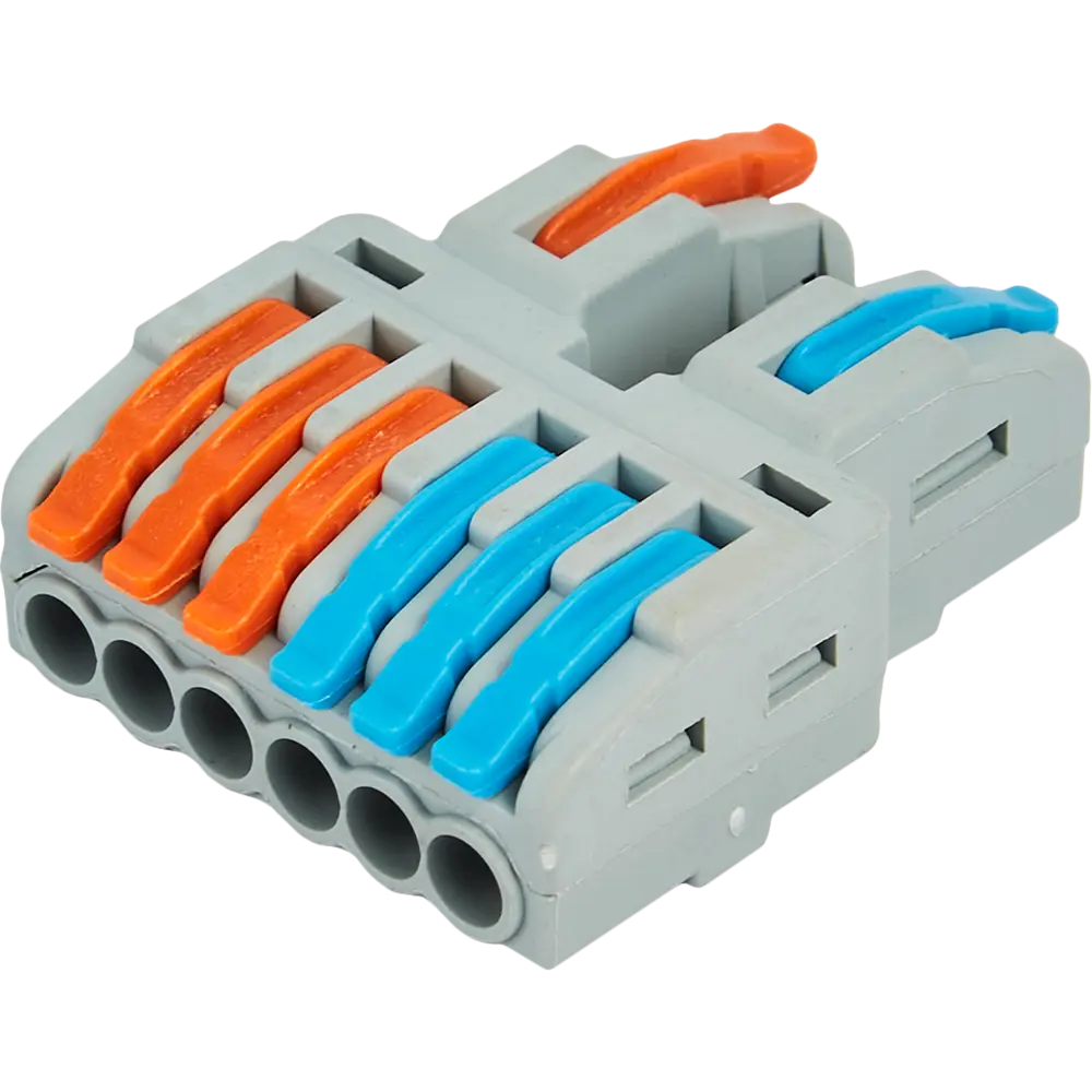 86218562 Клеммы разветвительные рычажковые Duwi СМК-526 PRO 2х6-проводные 4мм² серые 4шт 26661 1 STLM-1111252 Santreyd 