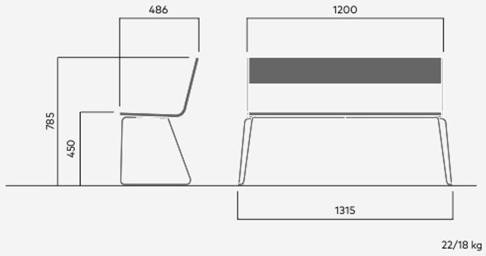 VESTRE Скамейка из стали и дерева с подлокотниками April go sun-id-1399679 - Вид №3