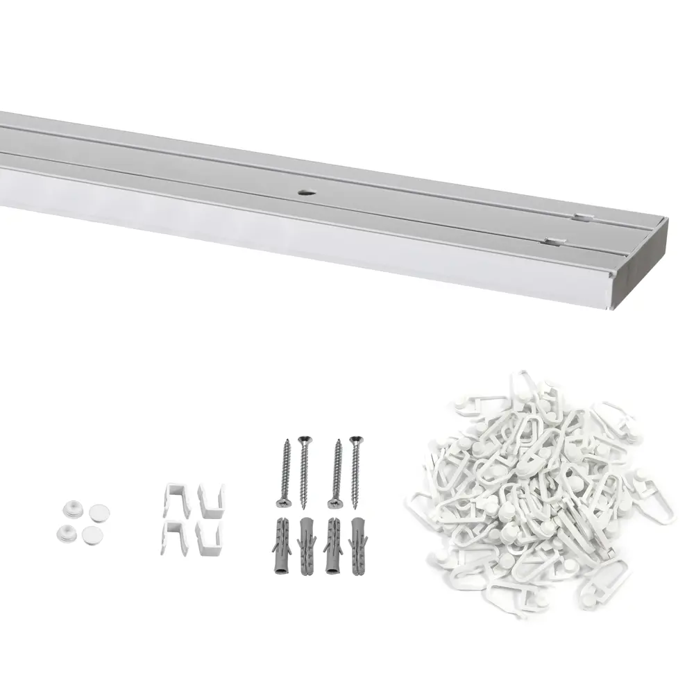 Карниз двухрядный KREAFORTA 300 см пластик белый STLM-2108111 - Вид №2