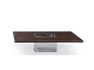 Квадратный журнальный столик из нержавеющей стали и дерева