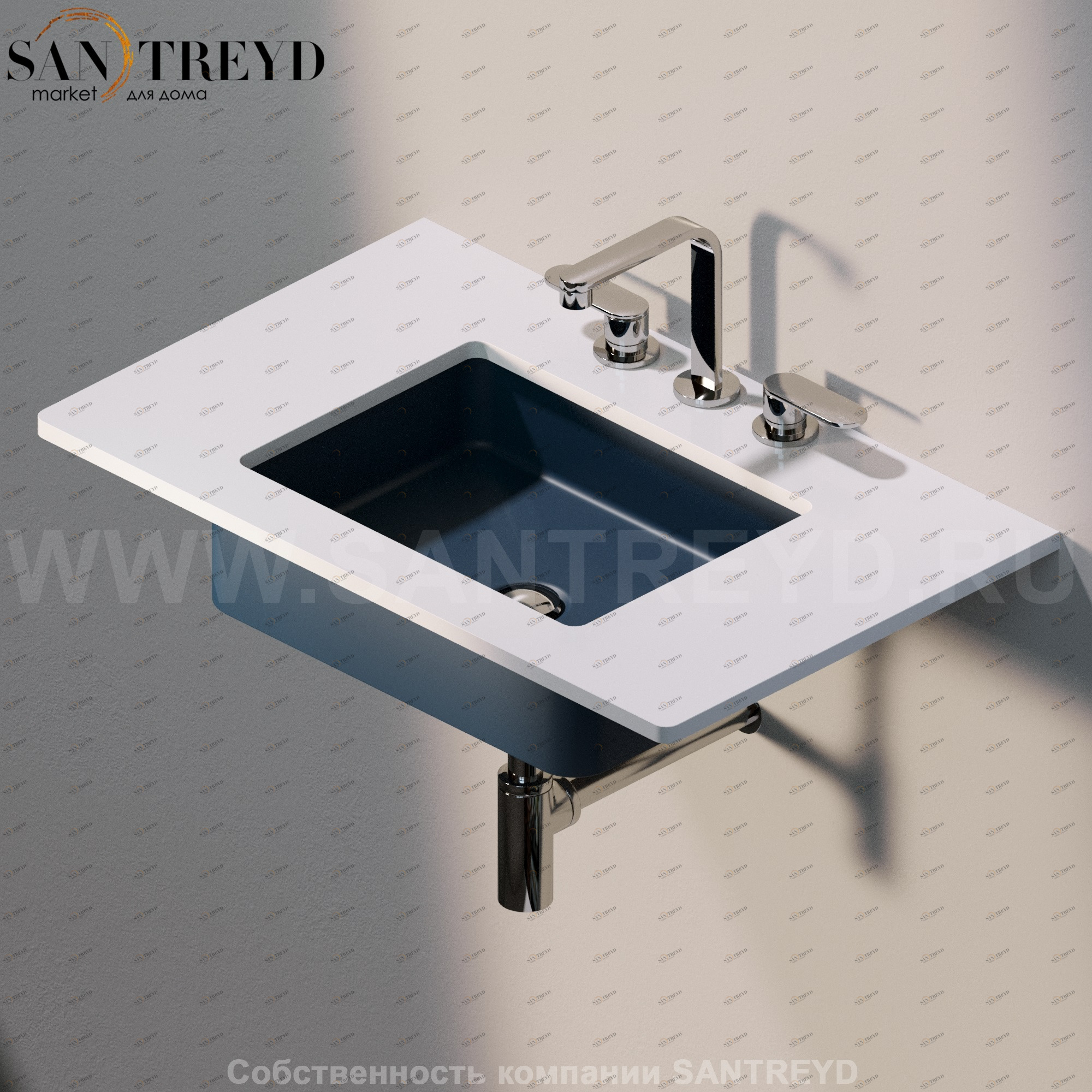 MW48SP7016 Накладная раковина под столешницу  квадратная Ceramica Flaminia Miniwash