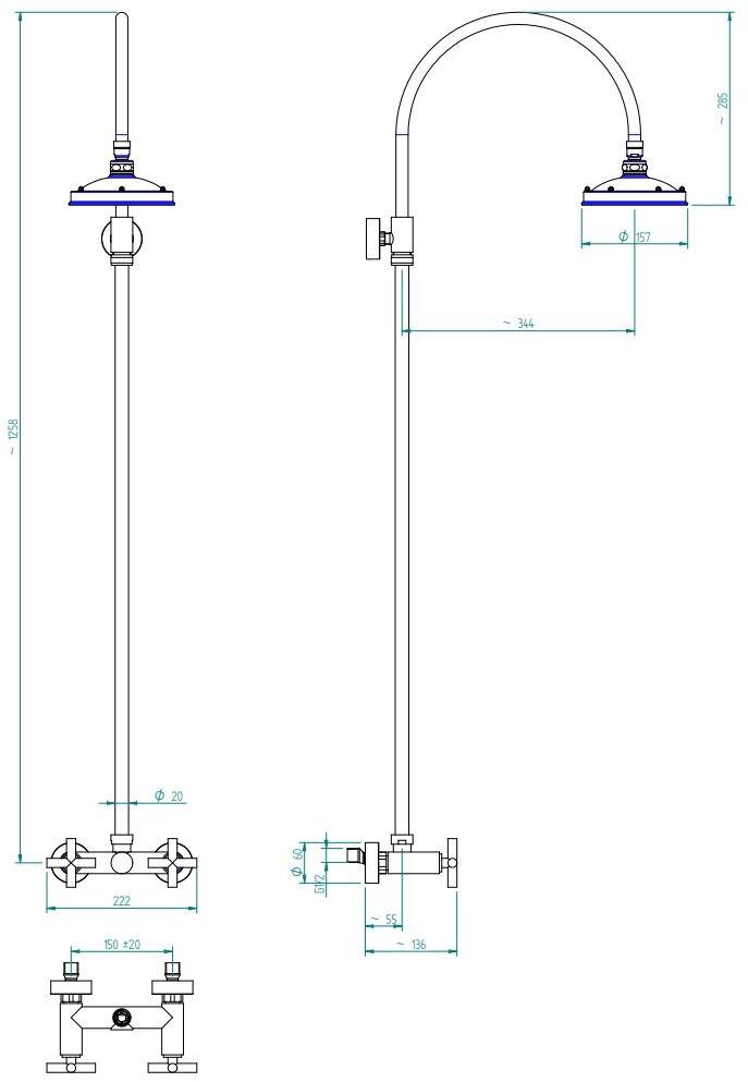 ZAZZERI Настенная душевая стойка с душевой лейкой Da-da sun-id-1419567 - Вид №2
