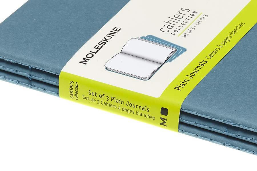 Блокнот Moleskine CAHIER JOURNAL Pocket 90x140мм обложка картон 64стр. нелинованный голубой (3шт) 1128164 - Вид №4