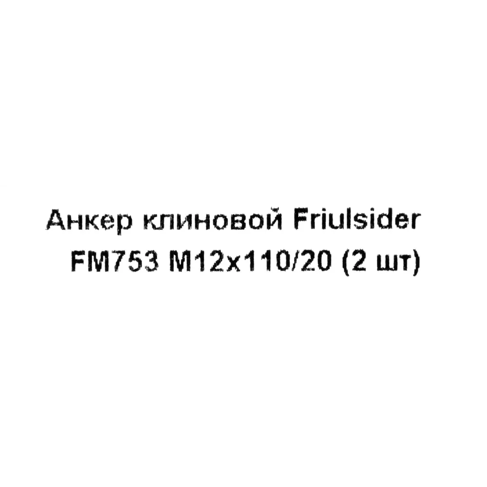 Клиновой анкер Friulsider FM-753 12x110 мм оцинкованный 2 шт. 82799811 STLM-2154239 Santreyd  - Вид №4
