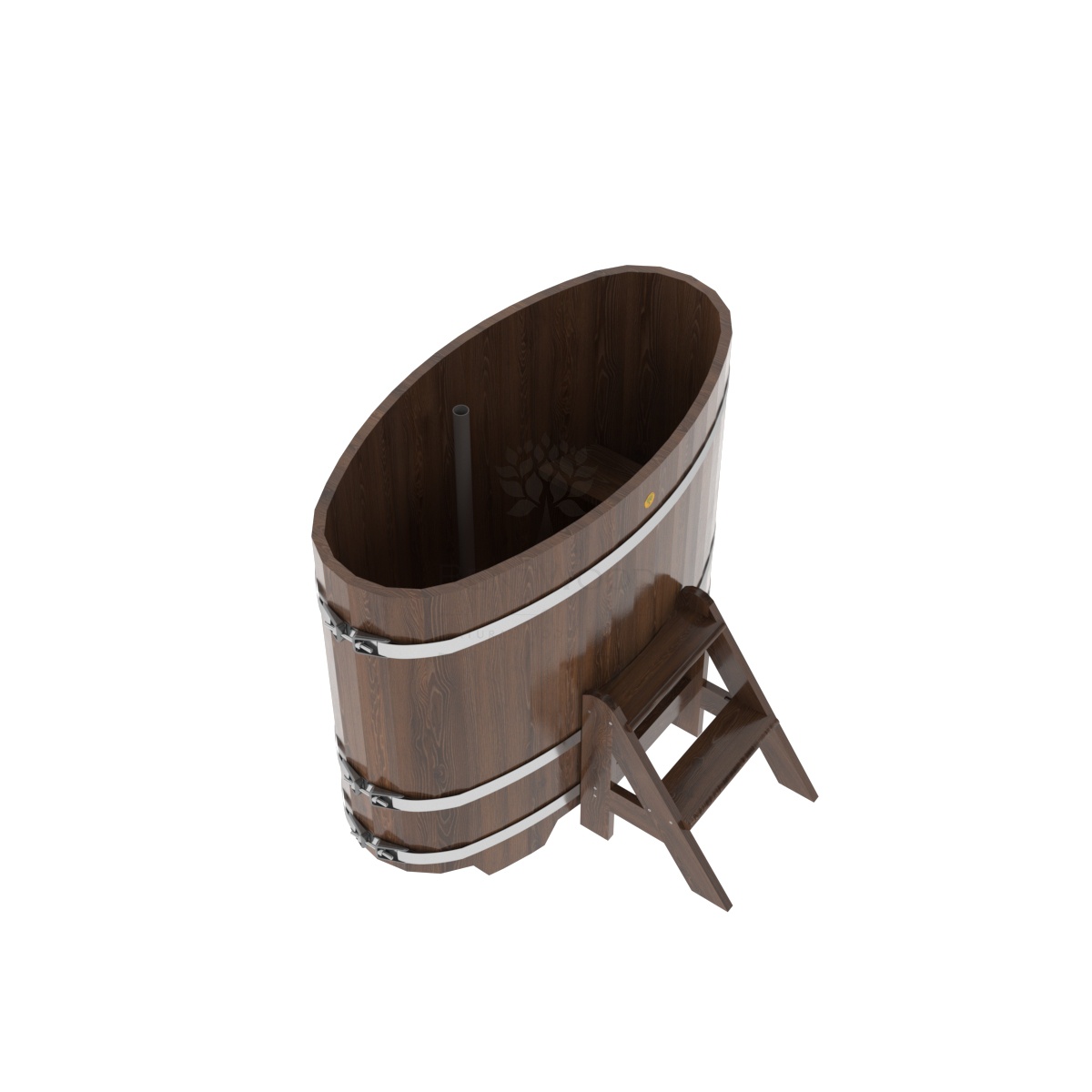 1266 Купель овальная из дуба 0,69х1,31х1,1 морёная Alyarus  - Вид №1