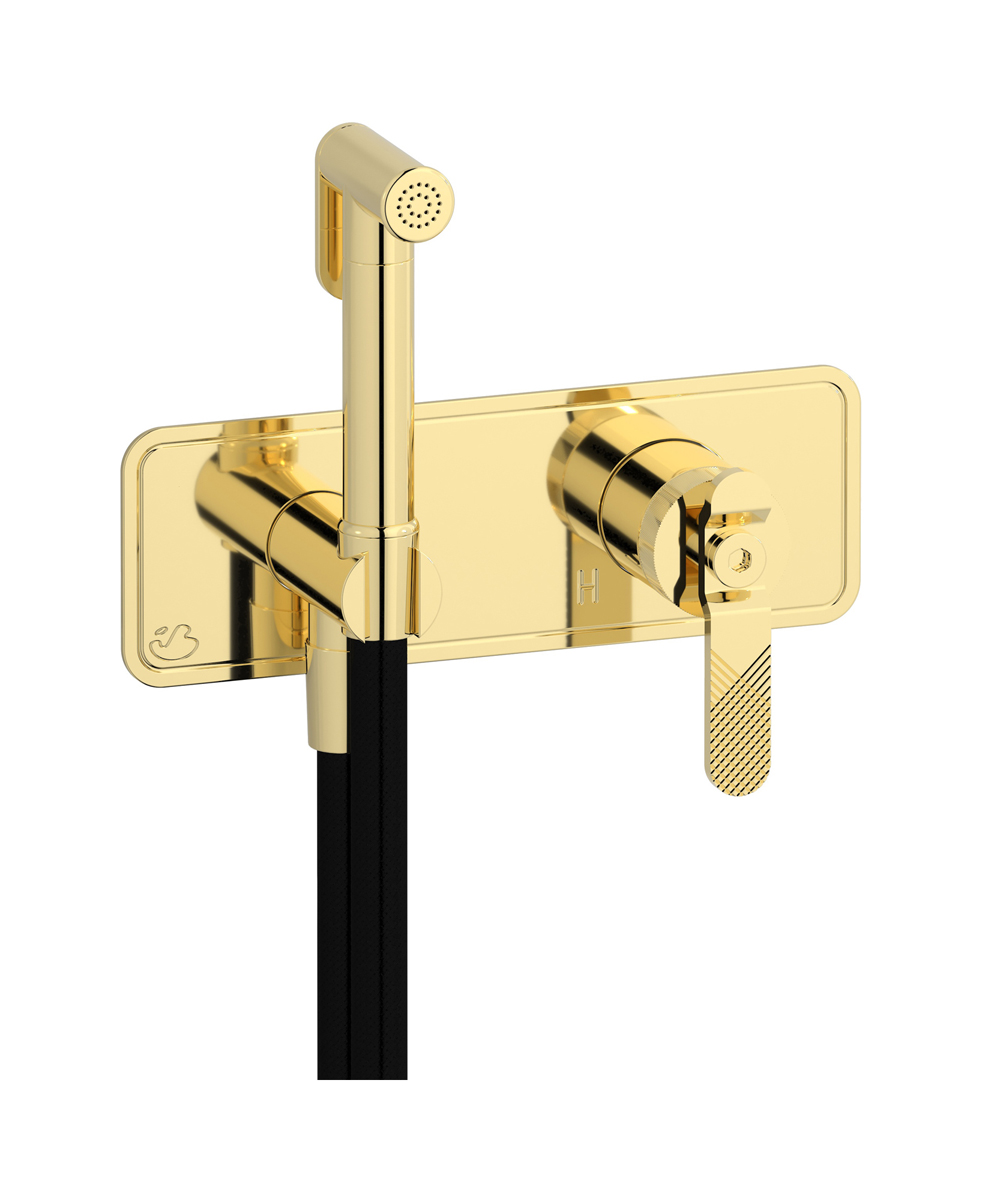 Внешние части гигенического душа со смесителем. WE ARE IB b2706ii Pale Gold Bold