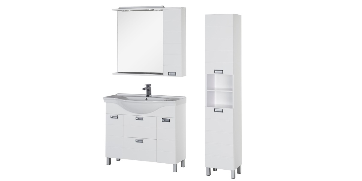 Комплект мебели Aquanet Сити 100 белый 00173197 - Вид №2