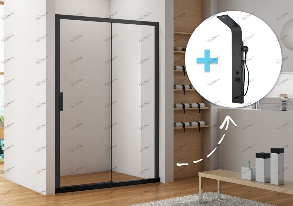 Душевая дверь Aquanet Pleasure AE60-N-130H200U-BT 130 (+ панель Aquanet Galaxy Black AP40-05) 0022549900237440