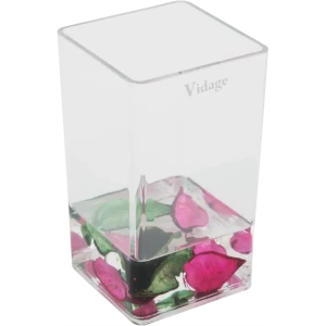 Стакан в ванную Vidage Опавшие лепестки пластик цвет прозрачный