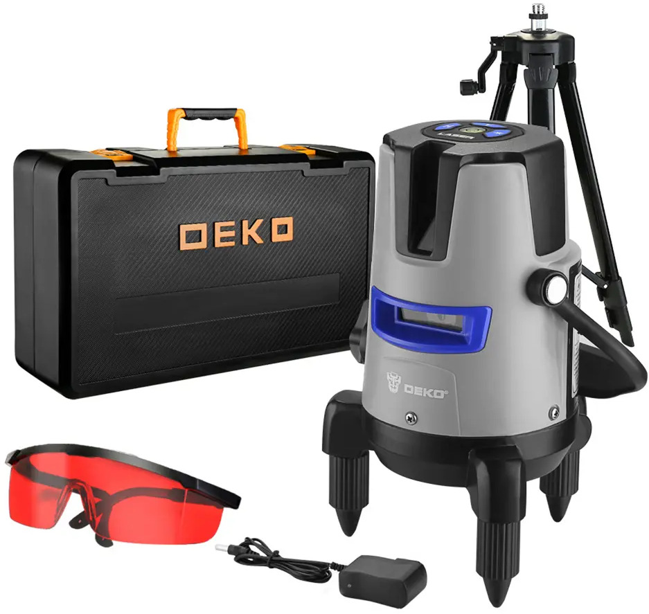 Лазерный уровень DEKO DKLL02RB с штативом для точной разметки 83512594