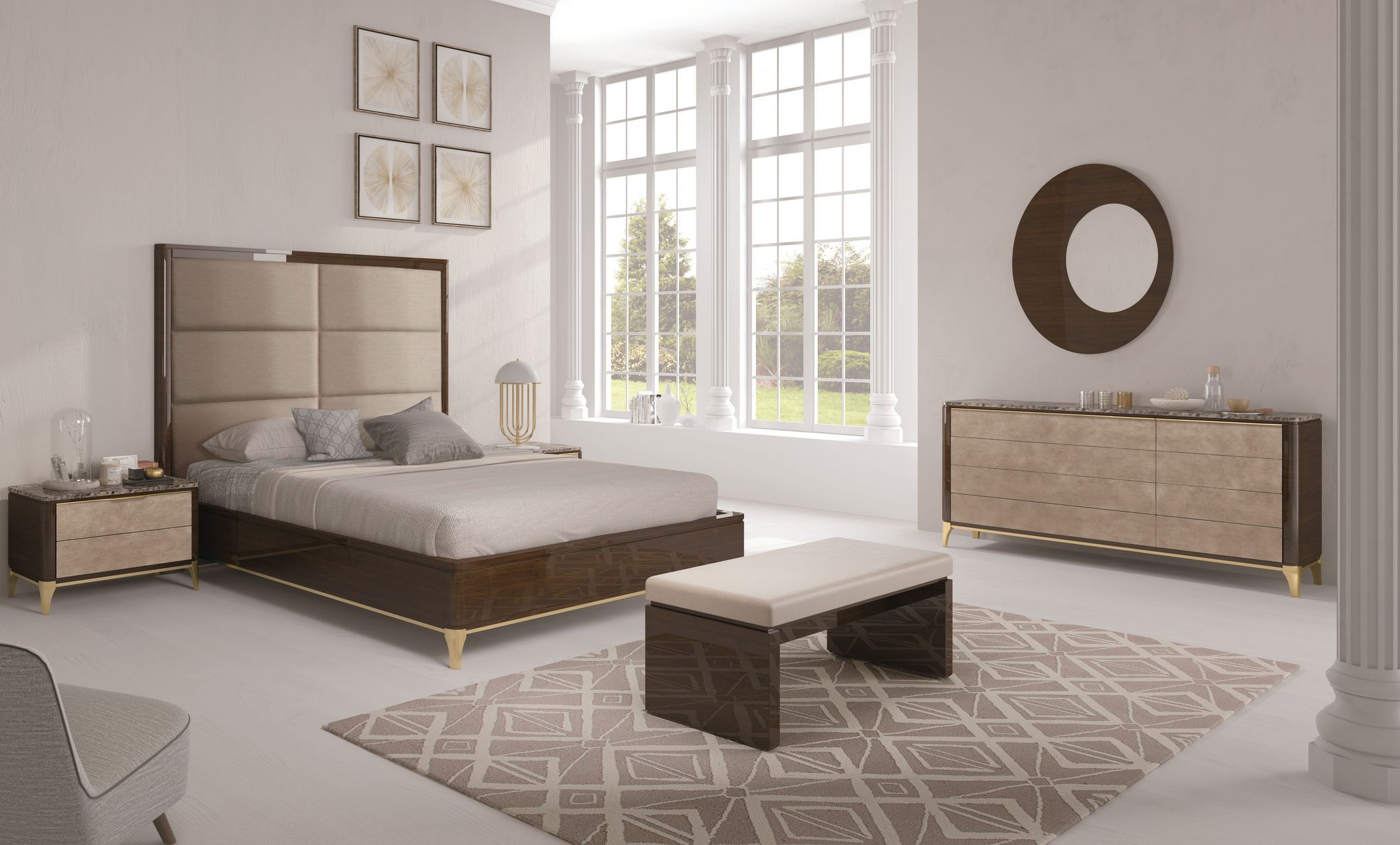 Деревянная кровать с мягким изголовьем Hurtado Evolution ARCH-00123796 - Вид №7