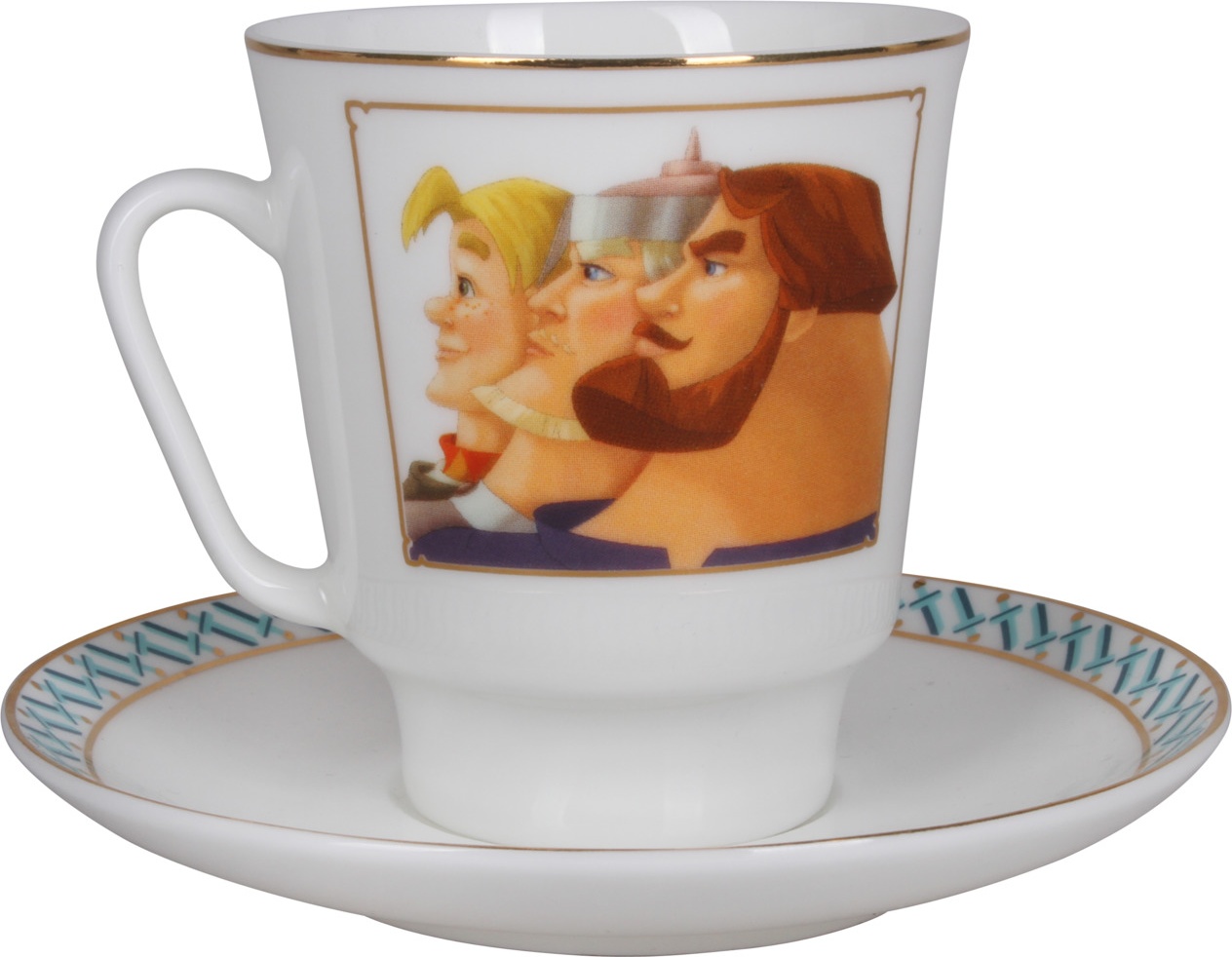 10604615 Императорский фарфоровый завод Набор подарочный (чашка с блюдцем) "Три богатыря" "Майская " Фарфор костяной 