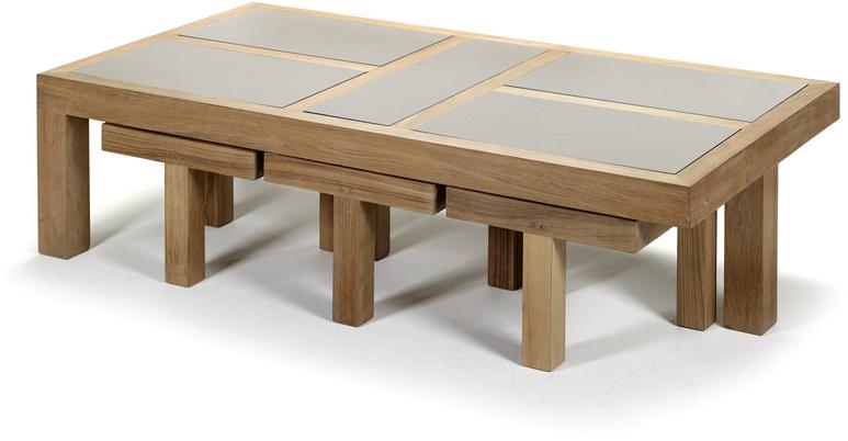 Royal Botania Низкий прямоугольный садовый столик из керамики Nara sun-id-1370587 - Вид №1