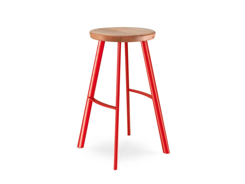 Стальной и деревянный табурет с подставкой для ног LD Seating Spot ARCH-00129567