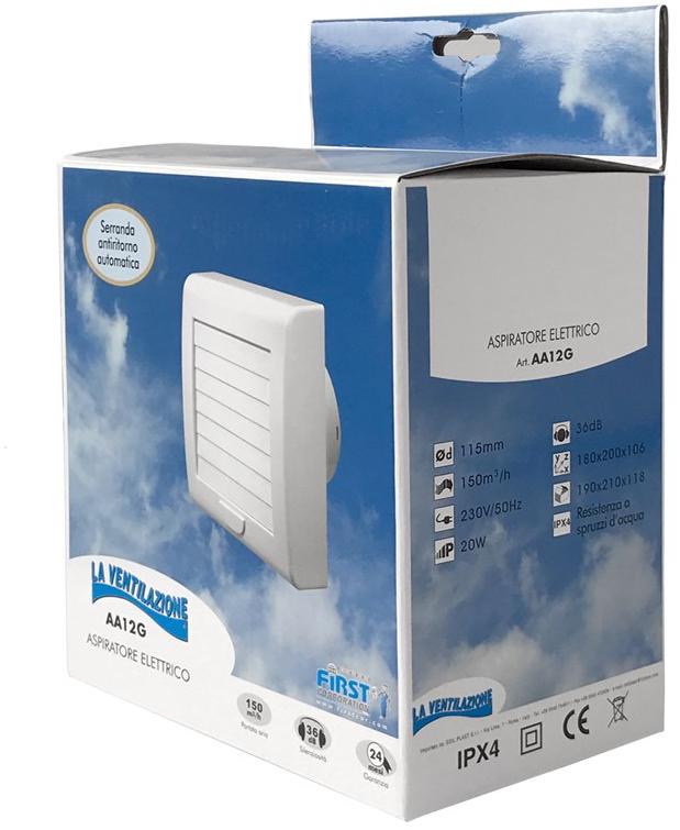 First Corporation Настенный осевой вентилятор с демпфером La ventilazione Aa12g - Вид №1