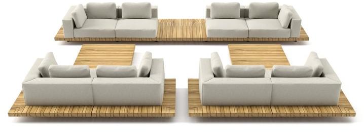 solpuri Низкий квадратный журнальный столик из тика Plateau sun-id-1514412 - Вид №4