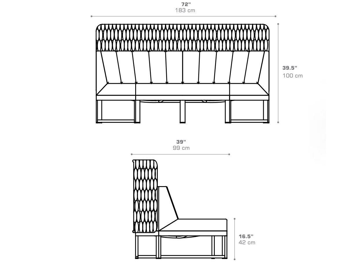 Модульный изогнутый садовый диван с высокой спинкой MAMAGREEN Munia ARCH-00110901 - Вид №9