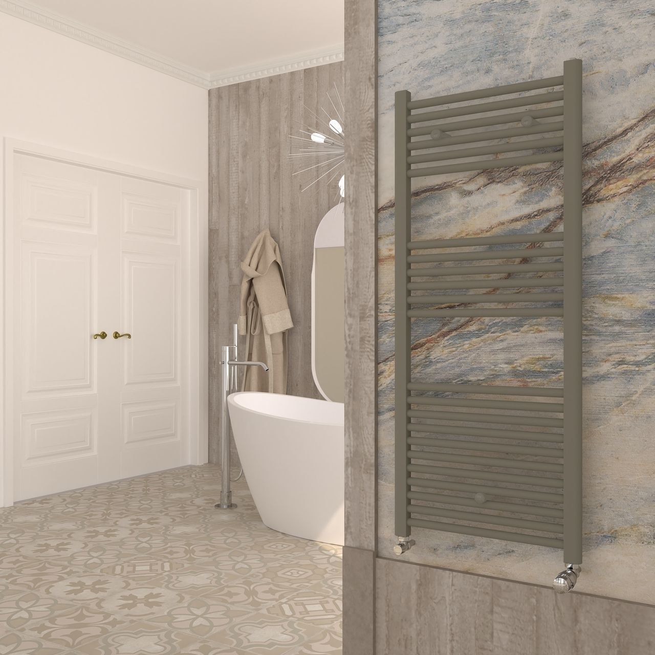 Настенный стальной полотенцесушитель с горячей водой Ercos Опера ARCH-00101025 - Вид №4