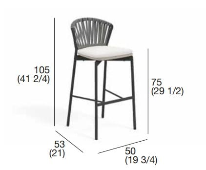 Высокий садовый стул в ремнях и ТИКе RODA Piper ARCH-00143576 - Вид №2