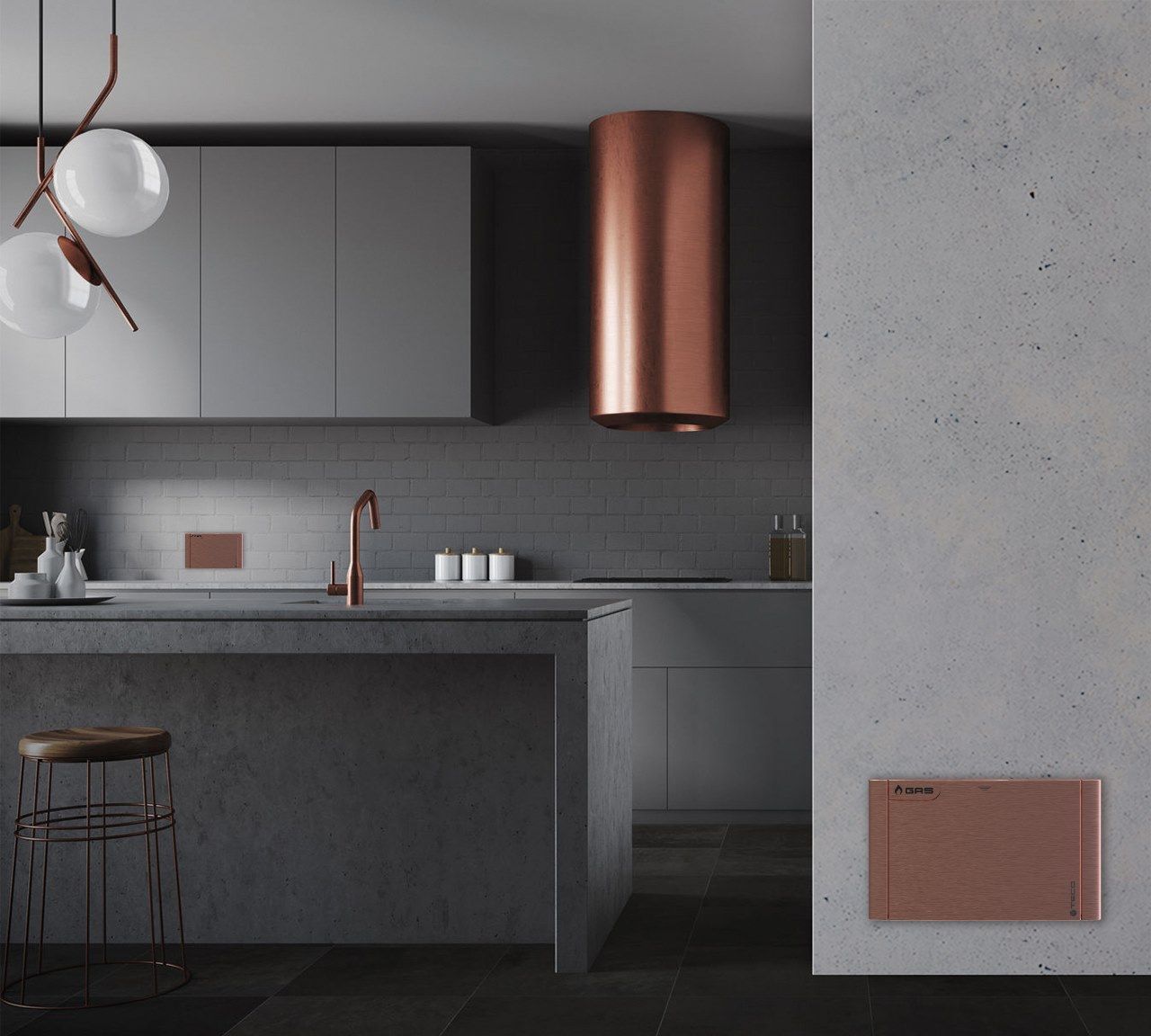 Утопленный газовый запорный кран с U-образными соединениями вниз TECO ARCH-00099333 - Вид №4