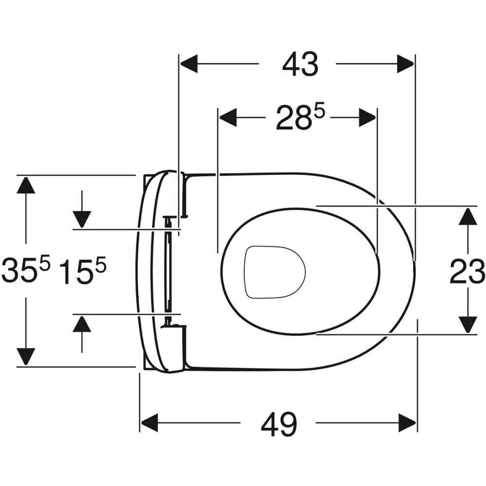 Унитаз подвесной Geberit Renova Renovacompact STLM-2123531 - Вид №5