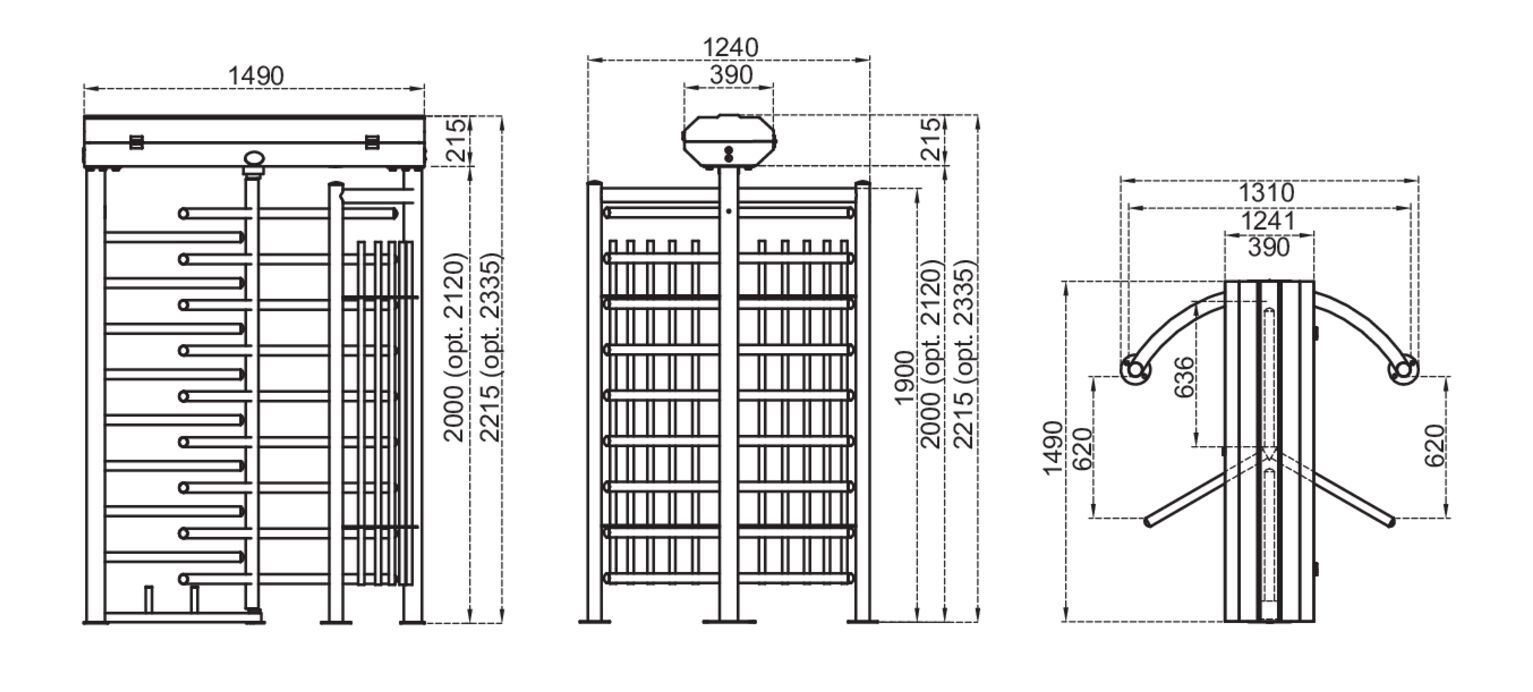 Турникет в полный рост CAME BTX300N1-S ARCH-00001365 - Вид №2