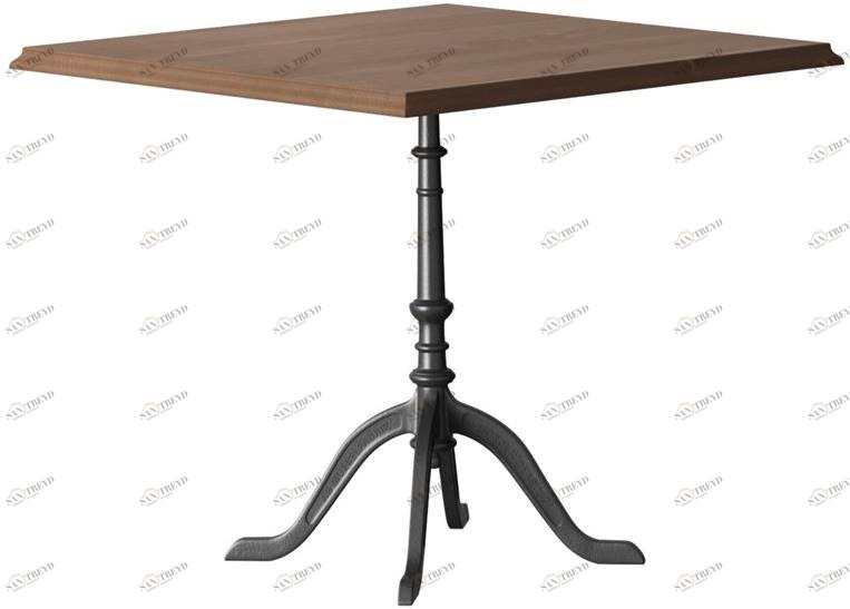 horgenglarus Квадратный стол из массива дерева с основанием 4 звезды  T-1004q 