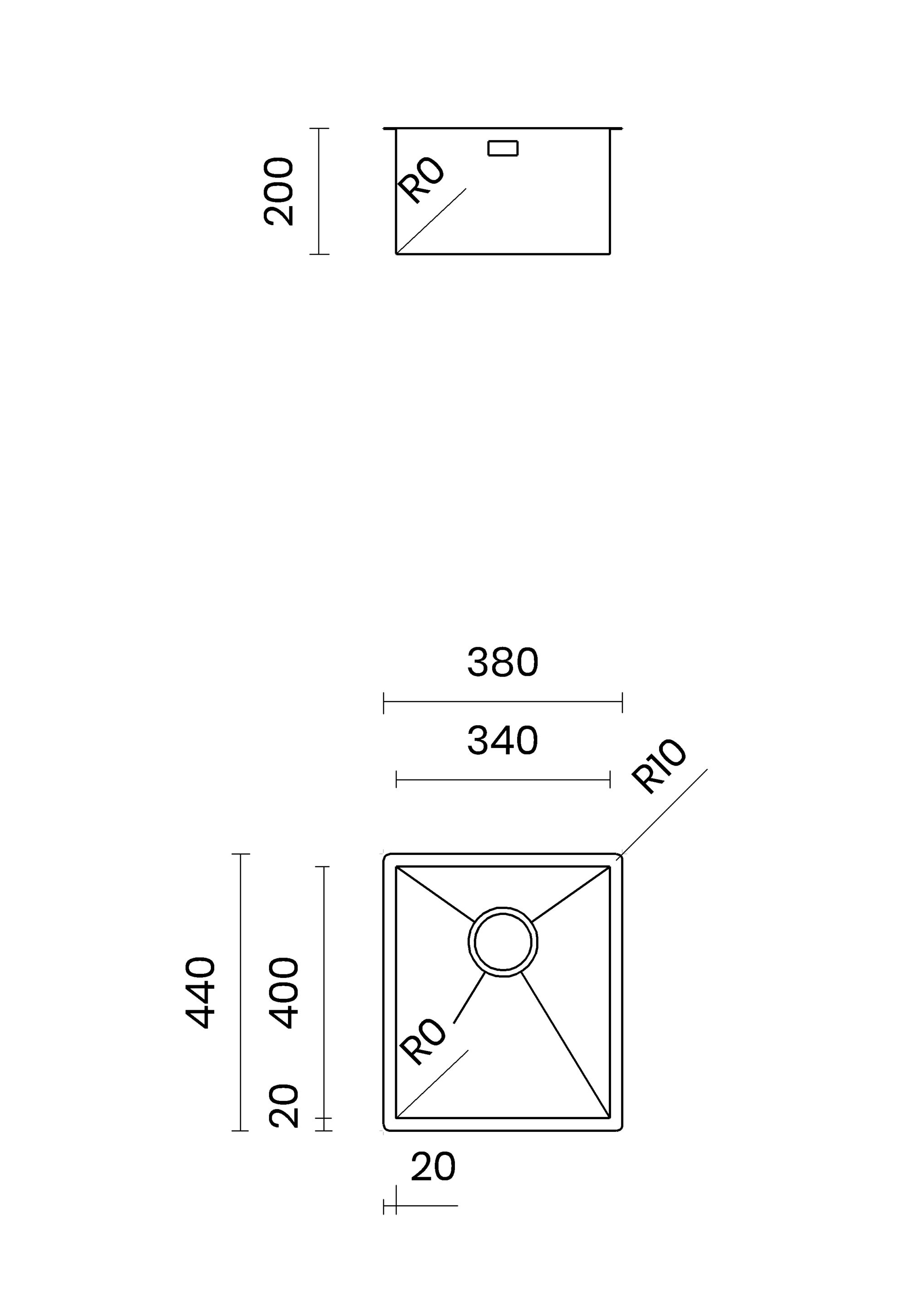 Раковина из нержавеющей стали TASCA нулевой радиус ARCH-00108511 - Вид №8