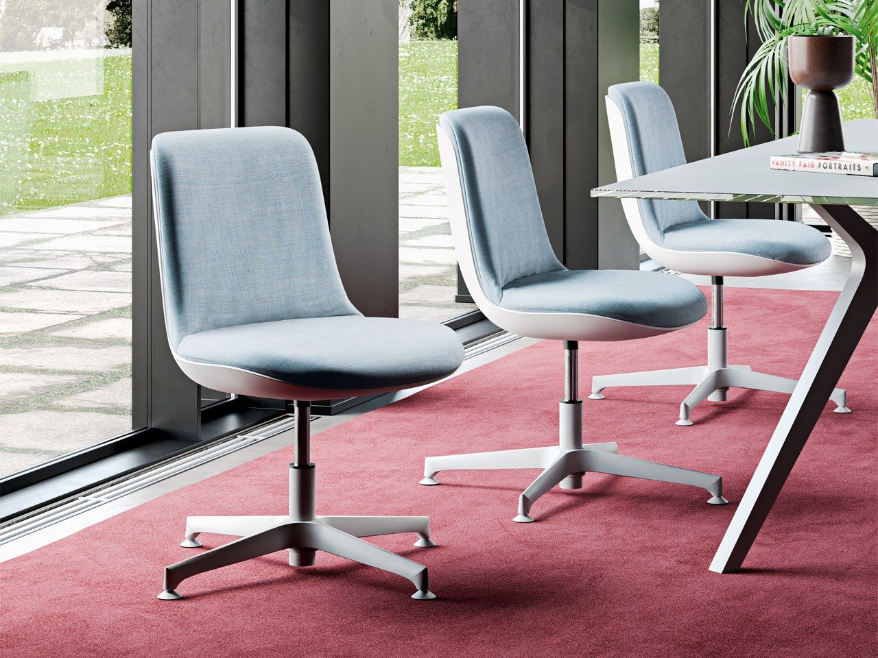 Офисное кресло с 4 спицами и спинкой из Baydur® FREZZA цветок лотоса ARCH-00066911 - Вид №1