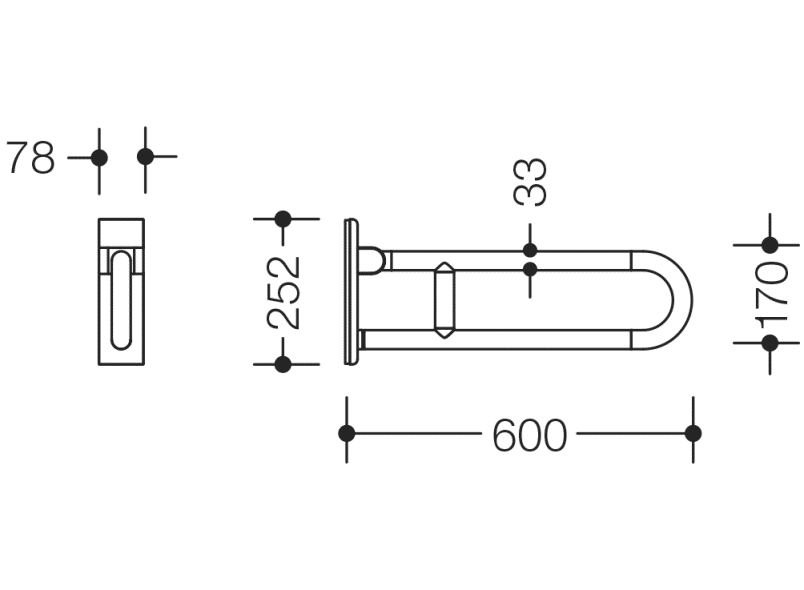 801.50D107 Мобильная опорная ручка, поворотная HEWI HEWI active+  - Вид №4