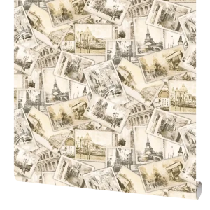 Обои флизелиновые Аспект ру Город бежевые 1.06 м 70094-28