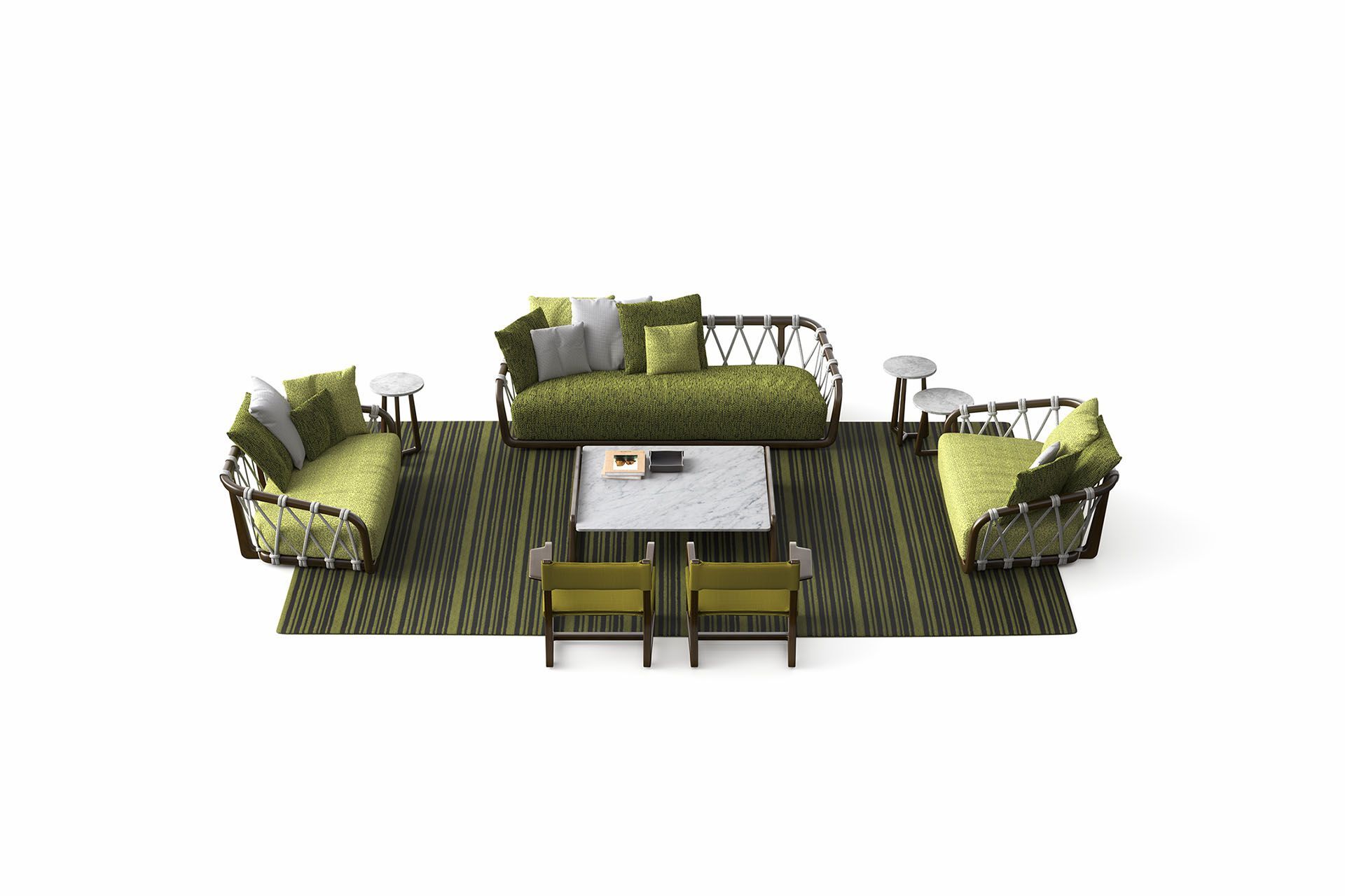 Низкий квадратный журнальный столик из каррарского мрамора Exteta Sunset ARCH-00046511 - Вид №9