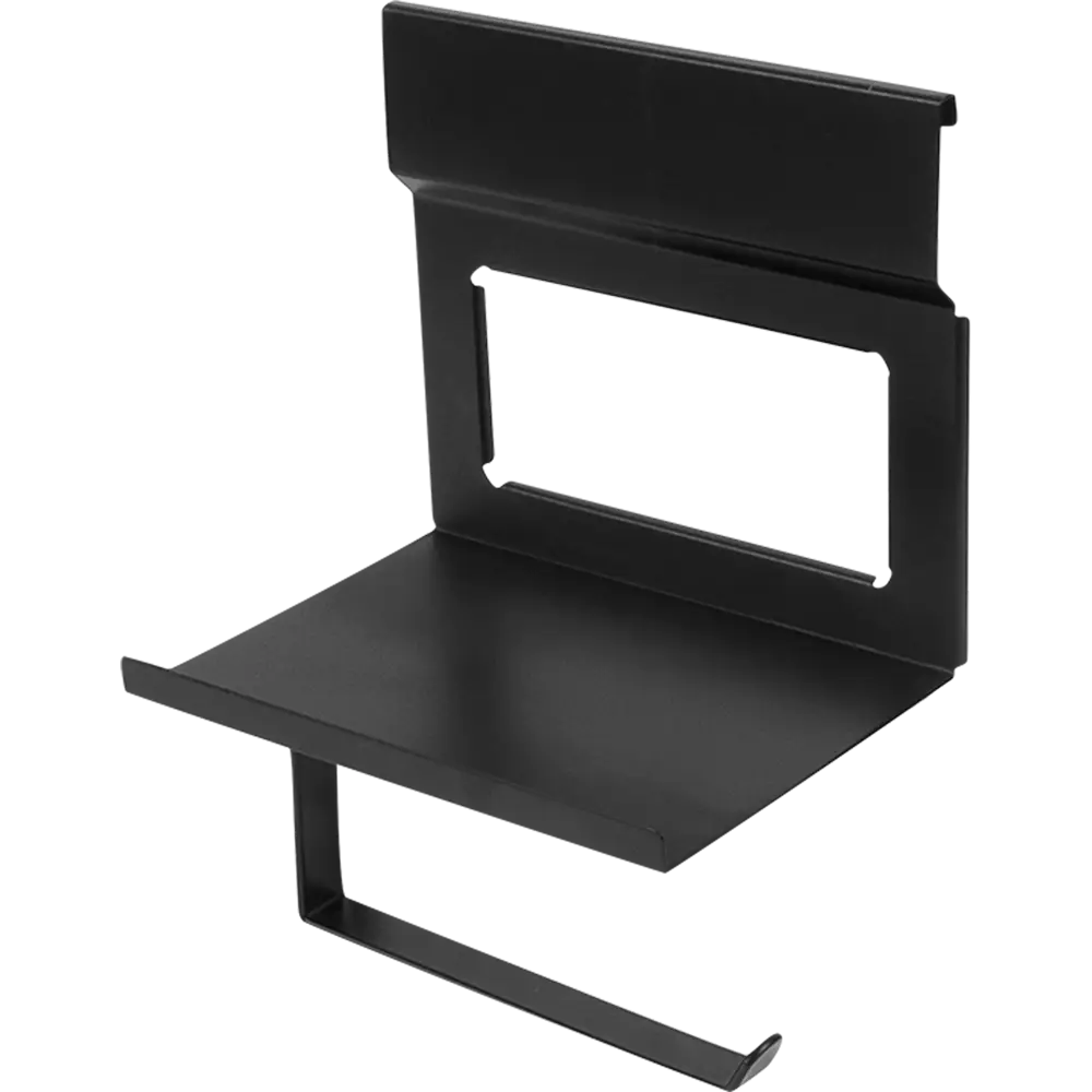 Держатель для туалетной бумаги Swensa Lund для рейлинга с полкой цвет чёрный STLM-2085615