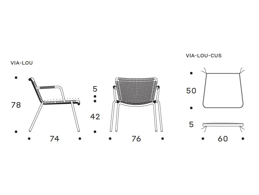 Плетеный алюминиевый сад штабелируемый стул Nodo Italia Via ARCH-00134785 - Вид №11