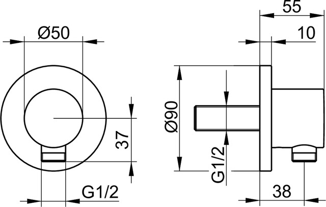 59547010001 Соединение-вывод для шланга DN 15 KEUCO IXMO - Вид №8