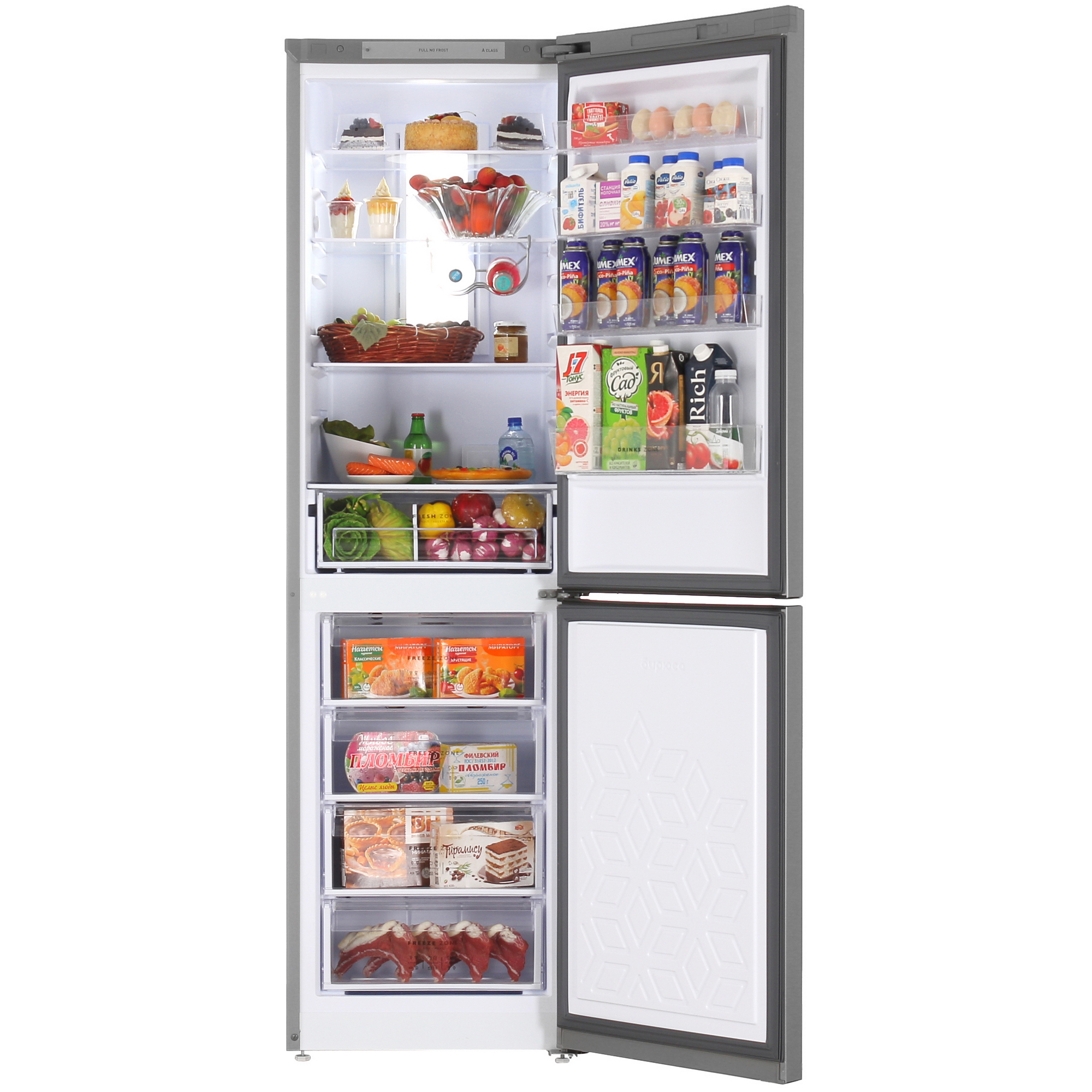 9066255 Холодильник с морозильником   Бирюса C980NF серый STDN-0067083 - Вид №5