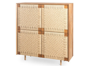 Шкаф из ротанга с распашными дверцами