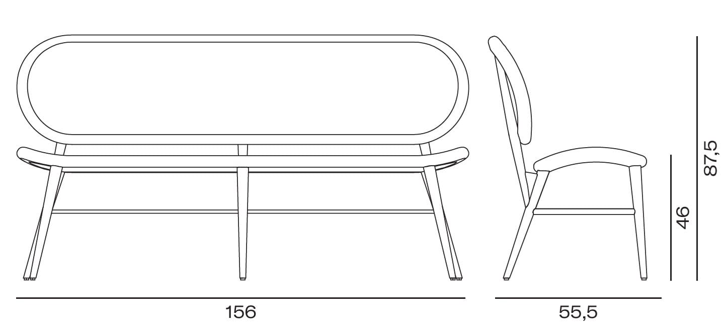 Скамейка из бука со спинкой Vergés Bernardes ARCH-00112179 - Вид №4