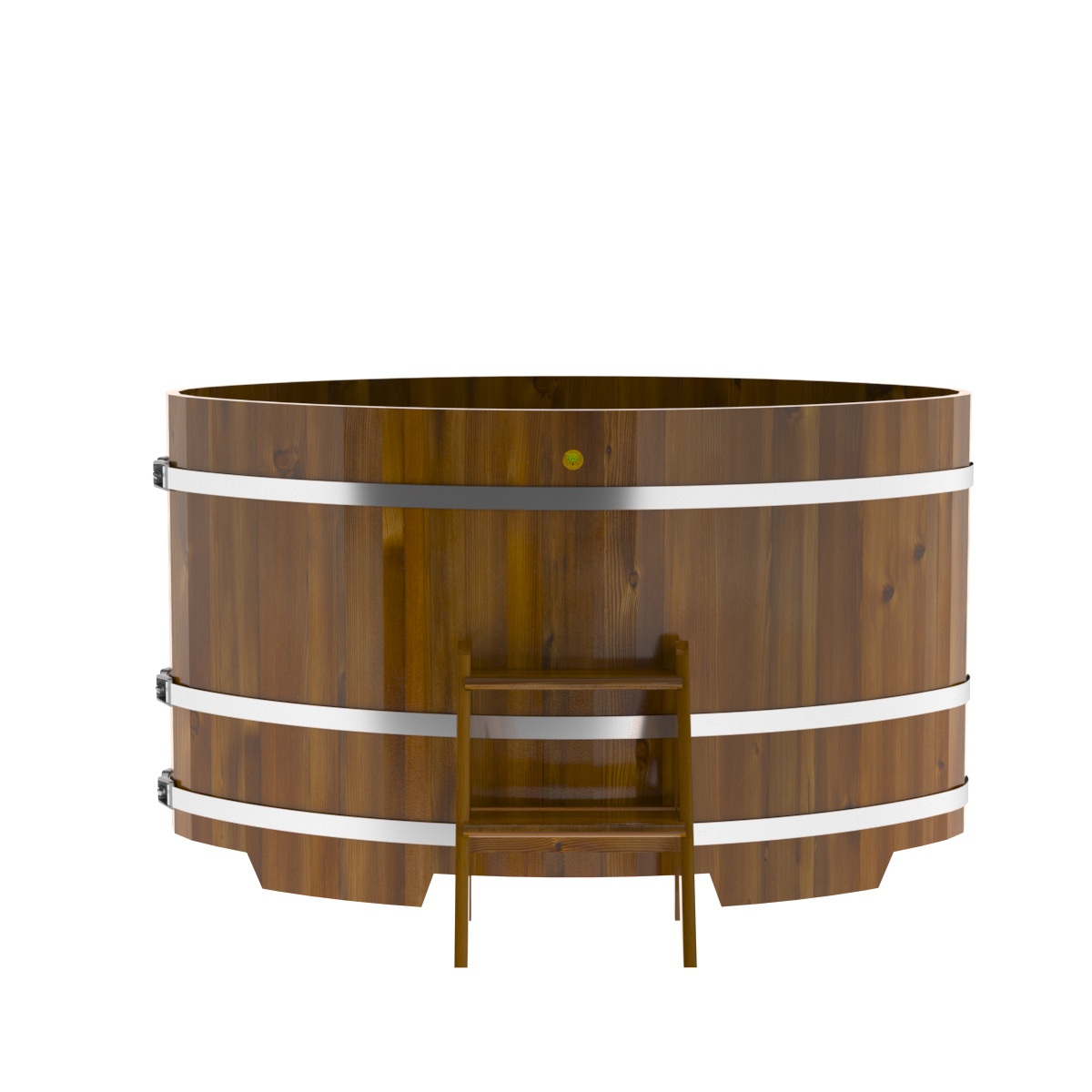 2279 Купель овальная из лиственницы Рустик 1,02х1,68х1,0 морёная Alyarus  - Вид №4