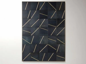 DE CASTELLI Панель из черного листа со вставками из матовой латуни Deframe