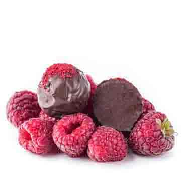 Конфеты Трюфель с малиной CACAOJET Santreyd 34451