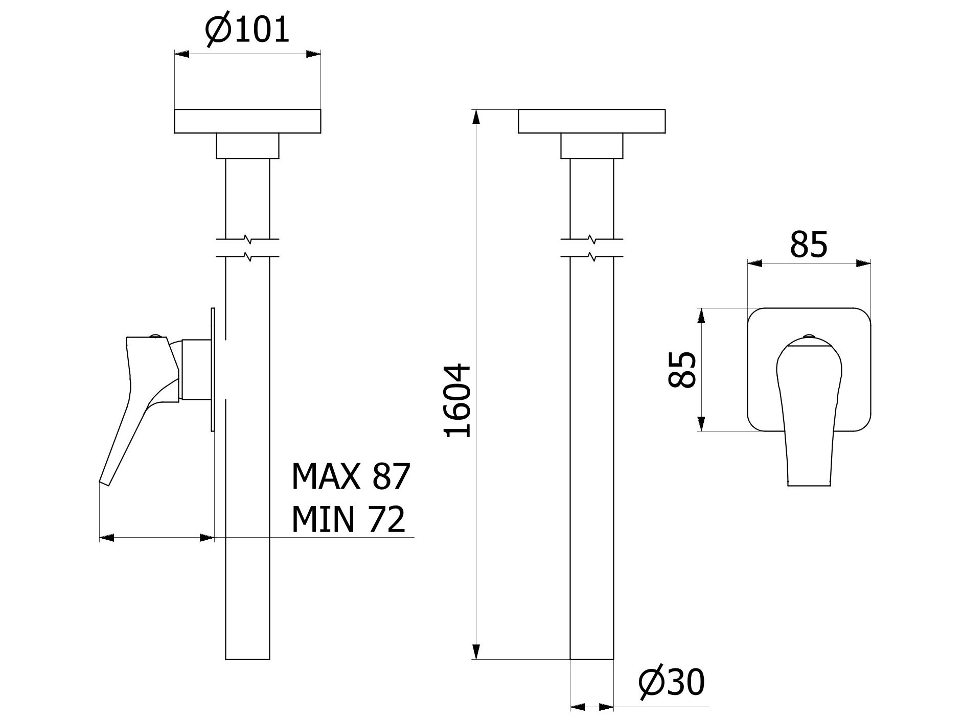 Однорычажный смеситель для раковины с 2 отверстиями IB Twitter ARCH-00022479 - Вид №3