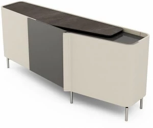 Turri Комод с распашной дверцей обтянут кожей Zenit