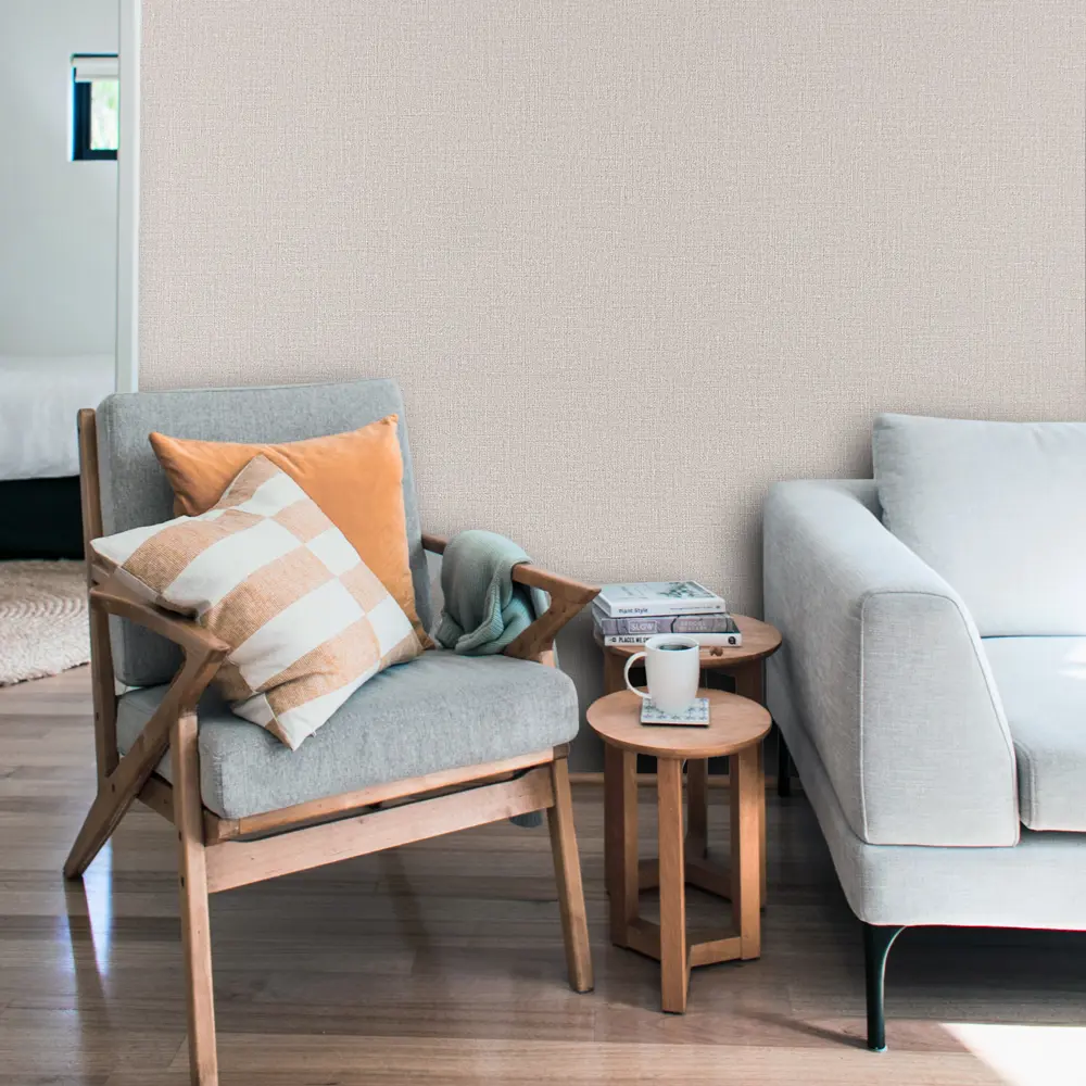 Обои флизелиновые Belvinil Канва кремовые 1.06 м 1003-21 STLM-2060543 - Вид №3