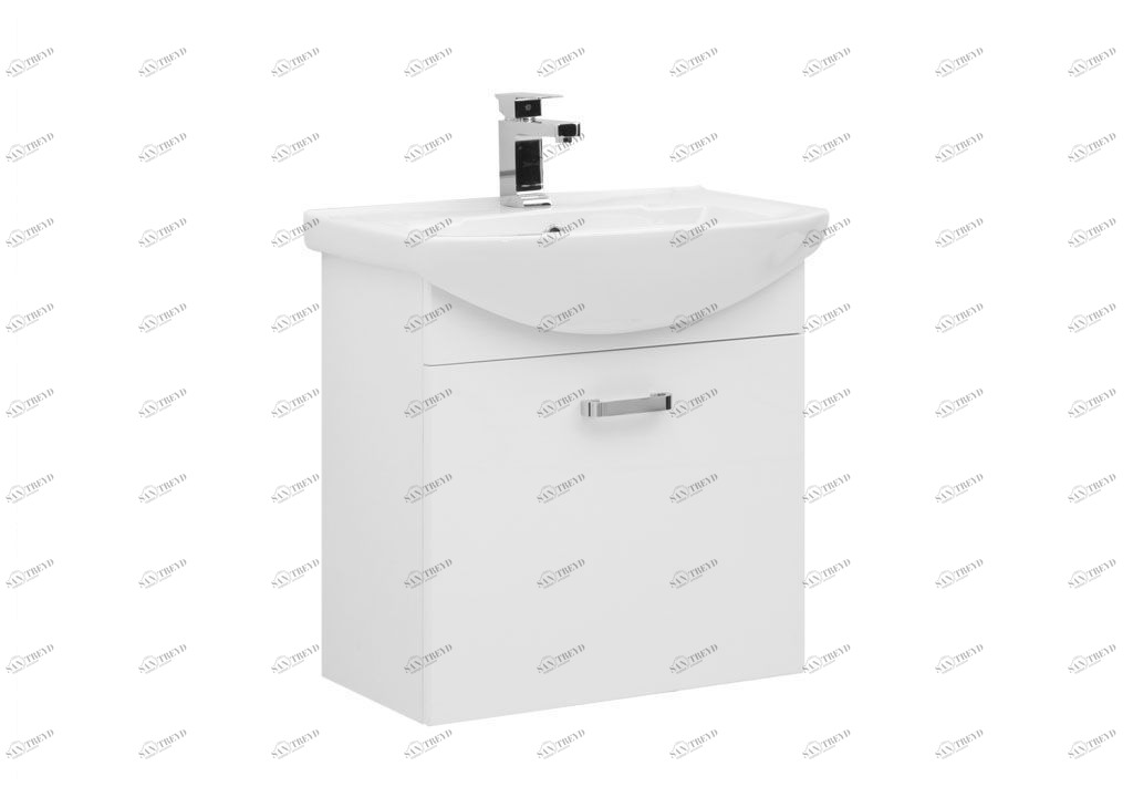 Тумба с раковиной Aquanet Ирис 65 белый (1 ящик) 0019838200182642
